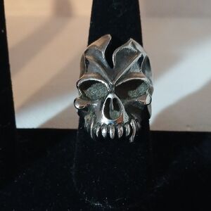 Stainless Steel Silver Skull Ring